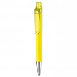 Stylo avec corps triangulaire avec finition douce au toucher couleur jaune fluorescent