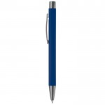 Stylo en aluminium avec finition douce au toucher et encre bleue couleur bleu foncé troisième vue