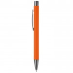 Stylo en aluminium avec finition douce au toucher et encre bleue couleur orange deuxième vue