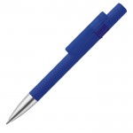 Stylo rotatif avec finition soft-touch en plusieurs couleurs couleur bleu foncé