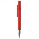 Stylo rotatif avec finition soft-touch en plusieurs couleurs couleur rouge deuxième vue