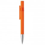 Stylo rotatif avec finition soft-touch en plusieurs couleurs couleur orange deuxième vue