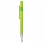 Stylo rotatif avec finition soft-touch en plusieurs couleurs couleur vert lime deuxième vue