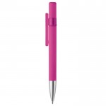 Stylo rotatif avec finition soft-touch en plusieurs couleurs couleur rose deuxième vue