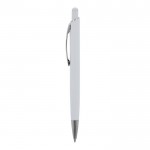 Stylo en aluminium avec finition soft-touch de différentes couleurs couleur blanc troisième vue