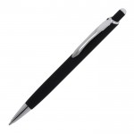 Stylo en aluminium avec finition soft-touch de différentes couleurs couleur noir