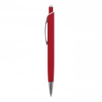 Stylo en aluminium avec finition soft-touch de différentes couleurs couleur rouge troisième vue