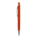 Stylo en aluminium avec finition soft-touch de différentes couleurs couleur orange troisième vue