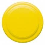 Frisbee en plastique avec design unicolore pour personnalisation couleur jaune deuxième vue