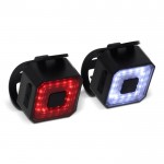 Ensemble de 2 lumières carrées rechargeables pour vélo couleur noir