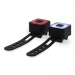 Ensemble de 2 lumières carrées rechargeables pour vélo couleur noir deuxième vue