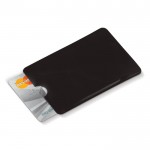 Porte-cartes flexible en plusieurs couleurs avec protection RFID couleur noir quatrière vue