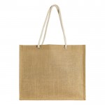 Sac en jute avec anses en corde de coton avec capacité de 8 kg couleur naturel troisième vue