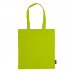 Sac en non-tissé en plusieurs couleurs avec anses longues 75 g/m² couleur vert lime deuxième vue