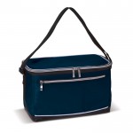 Glacière portable en polyester avec poignée noire et poche frontale couleur bleu foncé