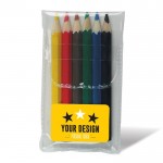 Crayons courts de couleur dans étui transparent personnalisable couleur multicolore