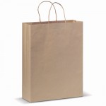 Sac en papier kraft certifié FSC avec anses en papier torsadé couleur marron