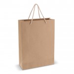 Petit sac-cadeau en papier avec anses en coton 120 g/m² fabrication UE couleur marron