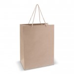 Sac-cadeau moyen en papier avec anses en coton 120 g/m² fabrication UE couleur marron