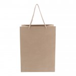 Sac-cadeau moyen en papier avec anses en coton 120 g/m² fabrication UE couleur marron deuxième vue