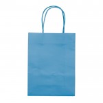 Petit sac en papier kraft coloré pour cadeau 120 g/m2 couleur bleu ciel deuxième vue