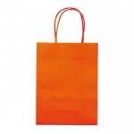 Petit sac en papier kraft coloré pour cadeau 120 g/m2 couleur orange deuxième vue