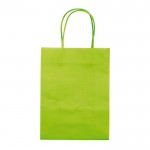 Petit sac en papier kraft coloré pour cadeau 120 g/m2 couleur vert lime deuxième vue