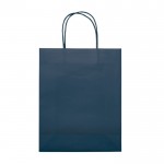 Sac moyen en papier kraft coloré pour cadeau 120 g/m2 couleur bleu foncé troisième vue