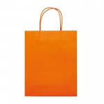 Sac moyen en papier kraft coloré pour cadeau 120 g/m2 couleur orange deuxième vue