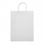 Grand sac en papier kraft coloré pour cadeau 120 g/m2 couleur blanc deuxième vue