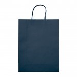 Grand sac en papier kraft coloré pour cadeau 120 g/m2 couleur bleu foncé deuxième vue