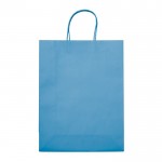 Grand sac en papier kraft coloré pour cadeau 120 g/m2 couleur bleu ciel deuxième vue