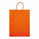 Grand sac en papier kraft coloré pour cadeau 120 g/m2 couleur orange deuxième vue