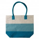 Sac en jute avec design coloré en dégradé 340 g/m2 couleur bleu troisième vue