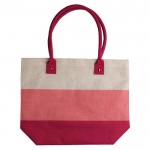 Sac en jute avec design coloré en dégradé 340 g/m2 couleur rose deuxième vue