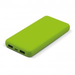 Batterie externe en caoutchouc avec port USB-A et port type C 8000 mAh couleur vert lime