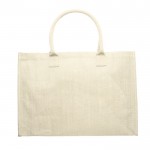 Sac en jute avec anses courtes en coton et capacité de 8 kg couleur beige troisième vue