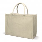 Sac en jute avec anses courtes en coton et capacité de 8 kg couleur beige quatrière vue