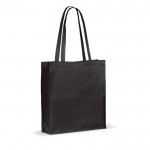 Sac en coton OEKO-TEX de couleurs avec soufflet 140 g/m2 couleur noir