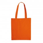 Sac en coton OEKO-TEX de couleurs avec soufflet 140 g/m2 couleur orange deuxième vue