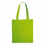 Sac en coton OEKO-TEX de couleurs avec soufflet 140 g/m2 couleur vert lime deuxième vue