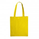 Sac en coton OEKO-TEX de couleurs avec soufflet 140 g/m2 couleur jaune deuxième vue