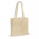 Grand sac en coton avec certification OEKO-TEX avec soufflet 140 g/m2 couleur beige