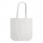 Sac en coton avec soufflet OEKO-TEX de couleurs 280 g/m2 couleur blanc deuxième vue