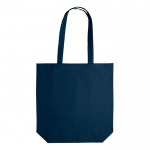 Sac en coton avec soufflet OEKO-TEX de couleurs 280 g/m2 couleur bleu foncé deuxième vue