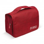 Trousse de toilette pliable avec compartiments et crochet couleur rouge