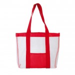 Sac filet pour la plage avec couleurs et poche frontale couleur rouge troisième vue