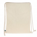 Sac avec fonction de sac à dos en coton FairTrade 140 g/m2 couleur beige troisième vue