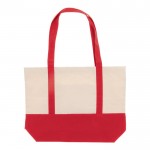 Sac en coton avec détail de couleur à la base et poignées 280 g/m2 couleur rouge deuxième vue