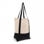 Sac en coton avec détail de couleur à la base et poignées 140 g/m2 couleur noir